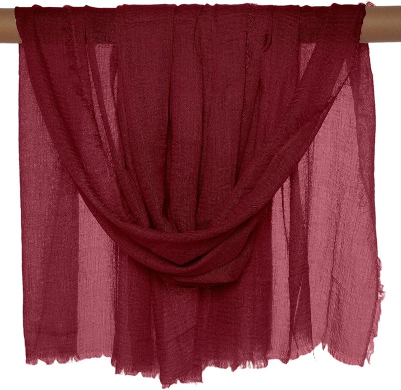 Nydotd Women Summer Cotton Linen Scarf Crinkle Long Beach Shawl Wrap hijab with Fringe - Image 4